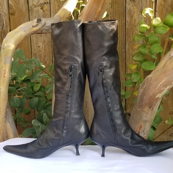 Giuseppe Zanotti gorgeous kitten heels tall knee high leather boots Size 36 - Picture 7 of 16